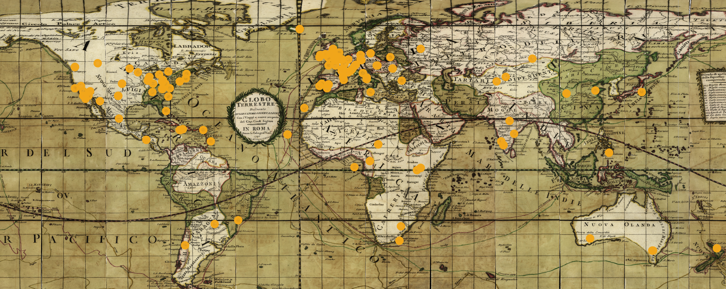 Map showing the locations in The Man in the Moone.