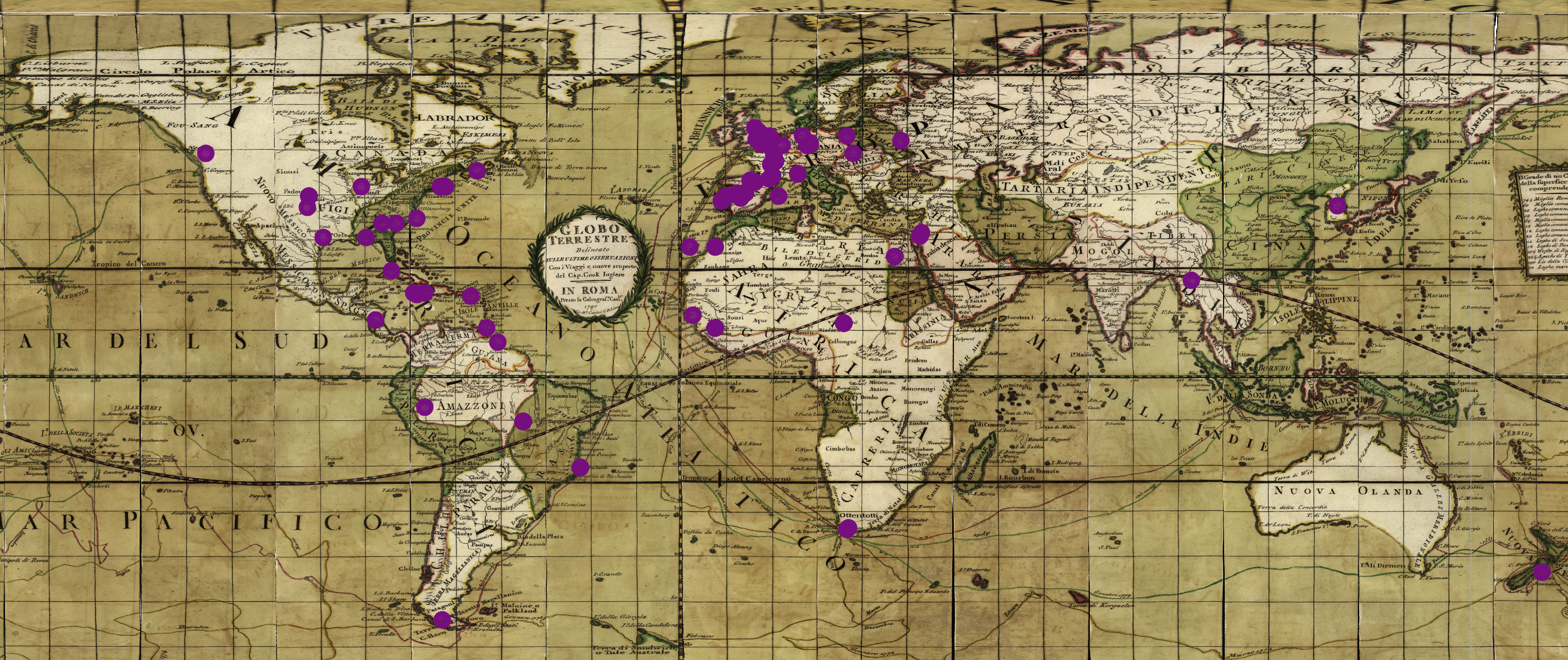 Map showing the locations in Robinson Crusoe.